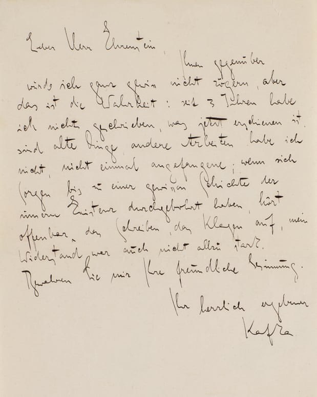 Bức thư tay thể hiện nỗi bế tắc của Franz Kafka